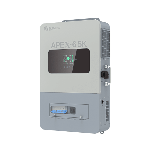BigBattery APEX 6.5K Hybrid Off-Grid Inverter | 6,500W 120/240V Split-Phase | Dual MPPT 10kW | 48V | UL1741 | 5-Year Warranty - ShopSolar: Complete Solar Kits + Lifetime Customer Support