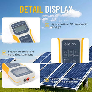 Elejoy 1600W MPPT Solar Panel Multimeter & Watt Meter | Portable PV Performance Tester | No Battery Required | Includes MC-4 & Alligator Clips