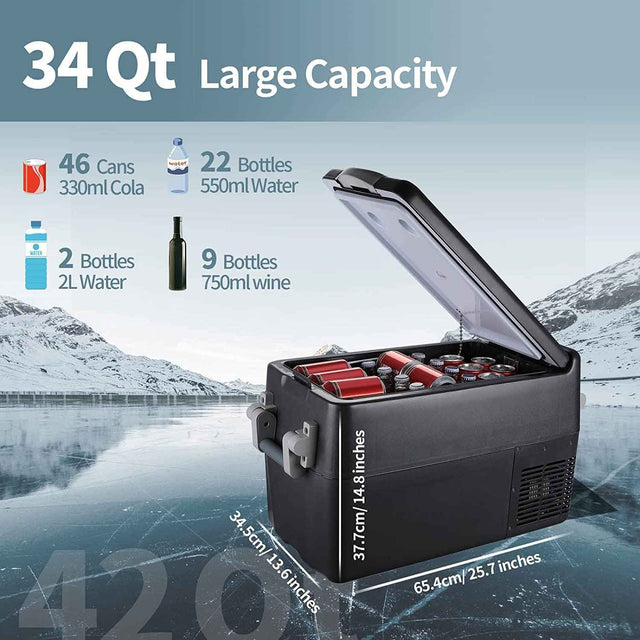 Bouge RV 12V 34 Quart (32L) Portable Fridge/Refrigerator Black - ShopSolar.com