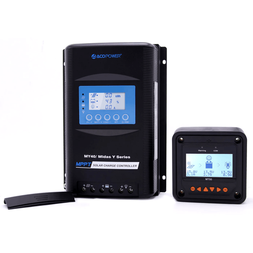 ACOPOWER Midas 40A MPPT Solar Charge Controller with Remote Meter MT-50 - ShopSolar.com
