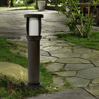 Solar Bollard Light 3.5 Watt 420 Lumens 5000K Black Housing Pathway Lighting Garden Light Solar Post Top Light | 5 Years Warranty - ShopSolar.com