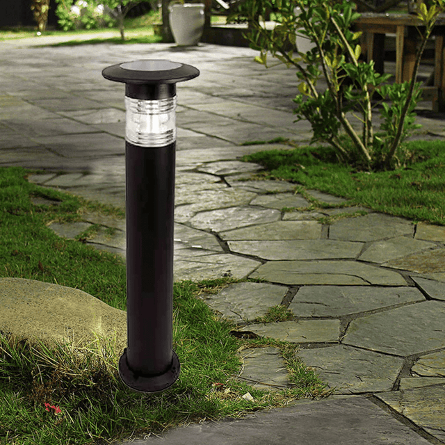 Solar Bollard Light 1.8 Watt 250 Lumens 5000K Black Housing Pathway Lighting Garden Light Solar Post Top Light | 5 Years Warranty - ShopSolar.com