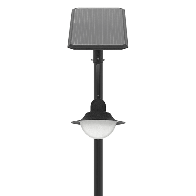 Solar Street Pole Light 20 Watt 3000 Lumens 5000K Black Housing Pathway Lighting Garden Light Solar Post Top CAPE Light | 5 Years Warranty - ShopSolar.com