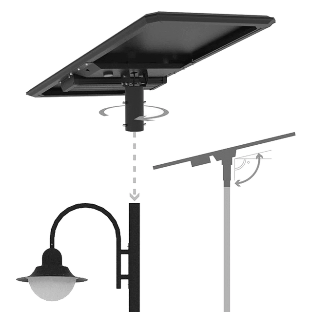 CAPE Solar Street Pole Light 20 Watt 3000 Lumens 5000K Black Housing Pathway Lighting Garden Light Solar Post Top CAPE Light | 5 Years Warranty - ShopSolarKits.com