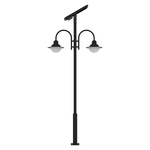 Solar Street Pole Light 2 x 20 Watt 2 x 3000 Lumens 5000K Black Housing Pathway Lighting Garden Light Solar Post Top CAPE Light | 5 Years Warranty - ShopSolar.com