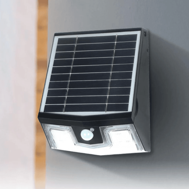 Solar LED Wall Mount 15 Watt 1500 Lumens 4000K Solar LED Wall Pack Adjustable Panel Wall Pack | 2 Year Warranty - ShopSolar.com