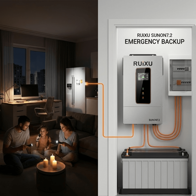 RUiXU SUNON7.2 Off-Grid Inverter | 7,200W | Split/Single-Phase | 120/240V | Dual MPPT | UL1741 | Stackable to 43.2kW | 3-Year Warranty - ShopSolar: Complete Solar Kits + Lifetime Customer Support