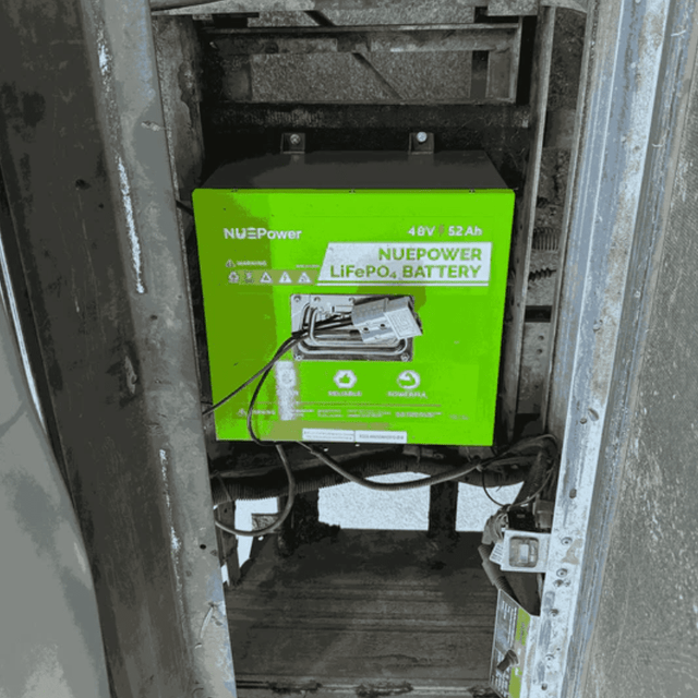 NUEPower 48V 52Ah Metal Case LiFePO4 Battery + Smart Charger Kit | 2,560Wh | IP65 | Bluetooth + LCD + GPS | 5-Year Warranty - ShopSolar: Complete Solar Kits + Lifetime Customer Support