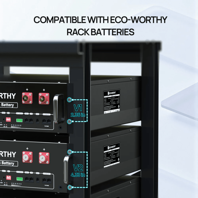 Eco-Worthy 6-Layer 19-Inch Rack for Server Rack Batteries | Holds Up to 6 x 3U Batteries | Heavy-Duty Steel | Easy Assembly - ShopSolar: Complete Solar Kits + Lifetime Customer Support