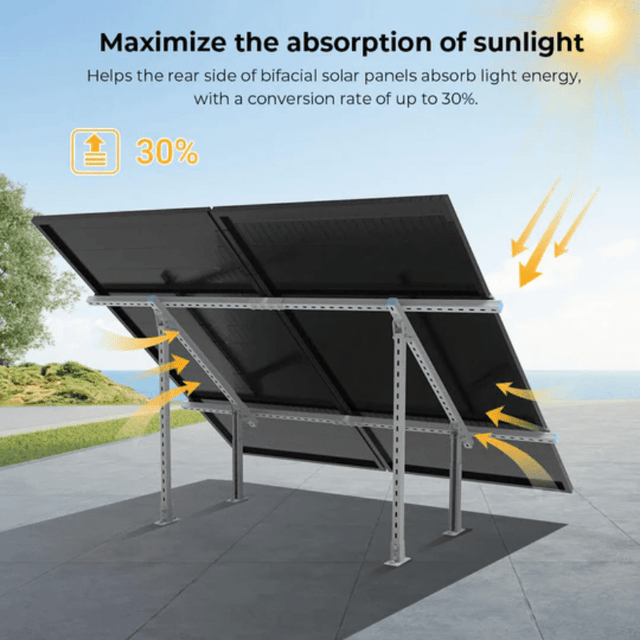 Sungold Power Modular Ground Mount Brackets for 2× 400W–590W Solar Panels | Heavy-Duty Steel | Adjustable Tilt 20°–40° | Expandable Rack System - ShopSolar: Complete Solar Kits + Lifetime Customer Support