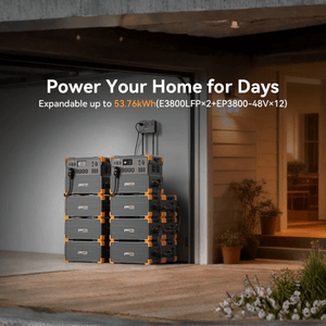 PECRON EP3800-48V | 3,840Wh LiFePO4 Expansion Battery | 51.2V 75Ah | For E1000LFP/E1500LFP/E2400LFP/E3600LFP/F3000LFP