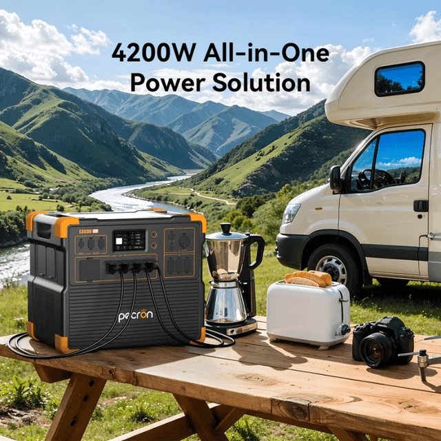 Pecron E3800LFP Portable Power Station | 4,200W 3,840Wh LiFePO4 | 3,000W Solar + 3,200W AC Fast Charging | UPS | Expandable | 3+2 Yr Warranty - ShopSolar: Complete Solar Kits + Lifetime Customer Support