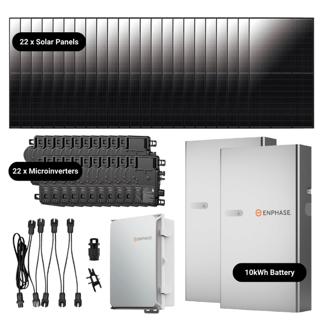 Enphase Microinverter IQ8A System | 8.69kWp Solar | 10kWh Storage - ShopSolar.com