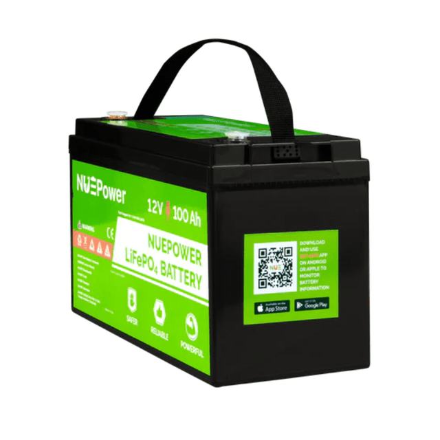 NUEPower 12V 100Ah LiFePO4 Battery | 1,280Wh | UL 1973 Certified | Bluetooth App | 5-Year Warranty - ShopSolar: Complete Solar Kits + Lifetime Customer Support