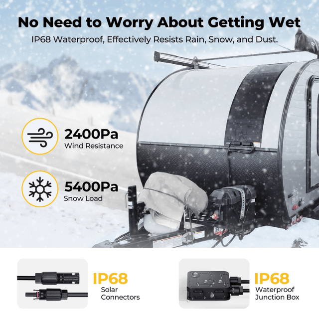 BougeRV Yuma 400W CIGS Flexible Solar Panel Kit | 4 x 100W Long Panels | Thin-Film with Adhesive Tape | Shade-Optimized | 10-Year Warranty - ShopSolar.com