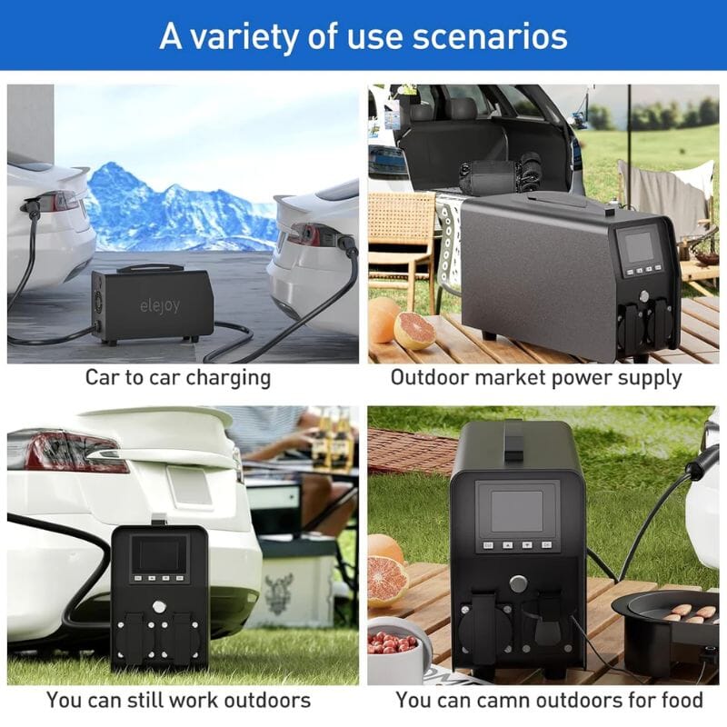Elejoy 3000W Tesla V2L Power Discharger | 3.3kW Output | 120V/240V Dual Voltage | NACS Compatible | 1-Year Warranty