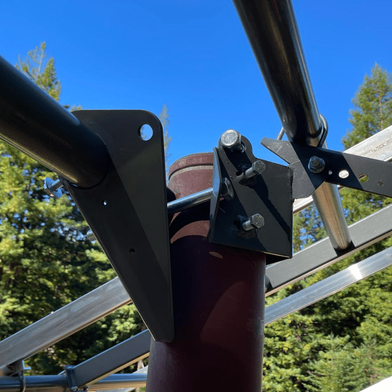 Tamarack Solar Top of Pole Mount for 6 Modules | 6" Sch 40/80 Pole | 10°–60° Tilt | Up to 46.16" Wide | TTP-A-6-70 - ShopSolar: Complete Solar Kits + Lifetime Customer Support