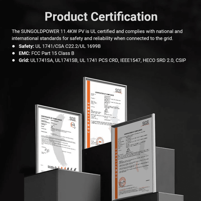 SunGoldPower 11.4kW 48V Split Phase Hybrid Solar Inverter | Whole Home Backup (200A) | SGN-11K15PRO | 15kW PV Input, 3 MPPT, UL Certified | 10-Year Warranty - ShopSolar: Complete Solar Kits + Lifetime Customer Support