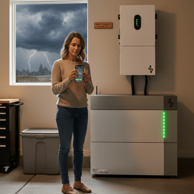 MeterHome 14.3kWh Stackable Home Battery Backup System | 10kW Output | Solar, Grid & Generator Compatible | LiFePO4 | 10-Year Warranty - ShopSolar.com