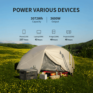 Pecron F3000 LFP Portable Power Station | 3,600W Inverter & 3,072Wh LiFePO4 | Fast Charging + Expandable | Solar & AC Recharge | 5-Year Warranty - ShopSolar: Complete Solar Kits + Lifetime Customer Support