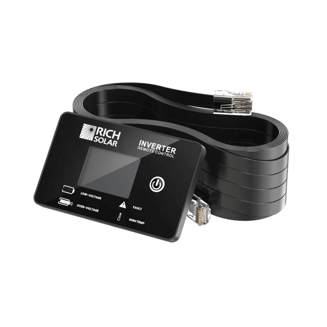 Rich Solar Inverter Remote Control | LCD Display | Nova Pure, Switch & Supercharger Compatible | Flush Mount | Wired Control - ShopSolar.com