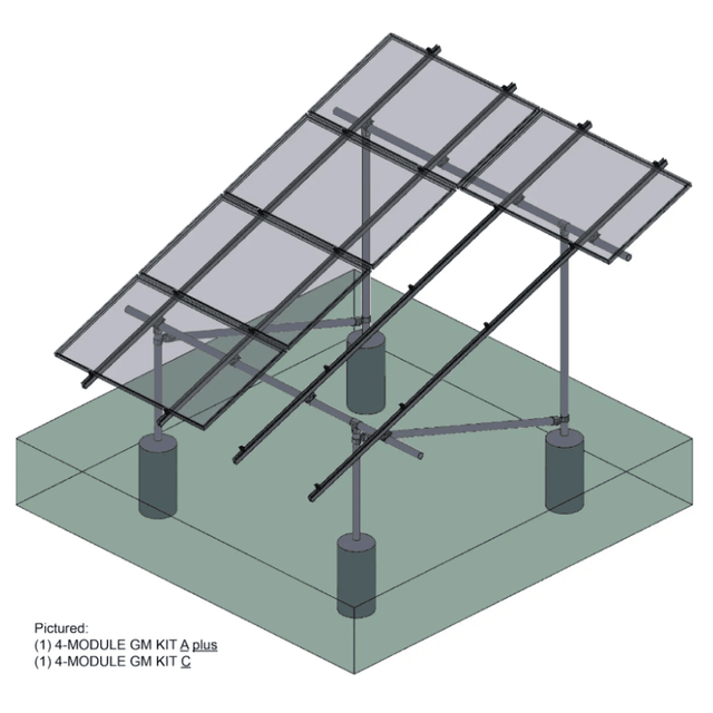 Tamarack Ground Mount Kit | 3 or 4 Modules/Column | 170 MPH Wind, 70 psf Snow | UL 2703 | UPS Shippable - ShopSolar: Complete Solar Kits + Lifetime Customer Support