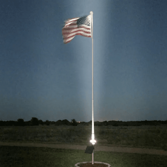 Solar Flag Pole Light 18 Watt 1980 Lumens 6000K | 1 Year Warranty - ShopSolar.com