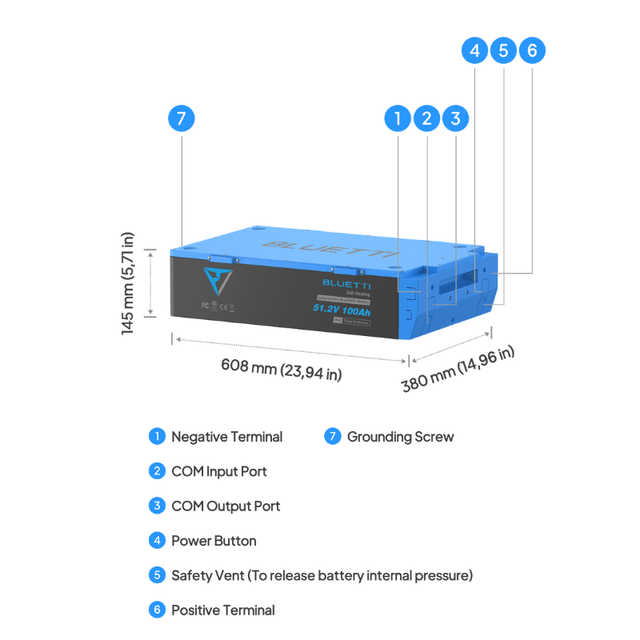 BLUETTI B4810 LiFePO4 Battery | 5,120Wh (51.2V, 100Ah) | Modular, Self-Heating, IP65 Rated | 5-Year Warranty - ShopSolar: Complete Solar Kits + Lifetime Customer Support