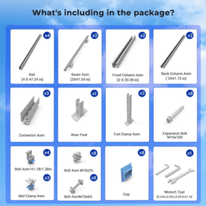 Sungold Power Modular Ground Mount Brackets for 2 × 400W–590W Solar Panels | Heavy-Duty Steel | Adjustable Tilt 20°–40° | Expandable Rack System - ShopSolar: Complete Solar Kits + Lifetime Customer Support