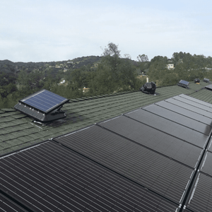 Sunrise Solar Attic Fan - Tilting Panel | 45W | Adjustable Solar Panel | Flat or Curb Base Options | 25-Year Warranty - ShopSolar: Complete Solar Kits + Lifetime Customer Support