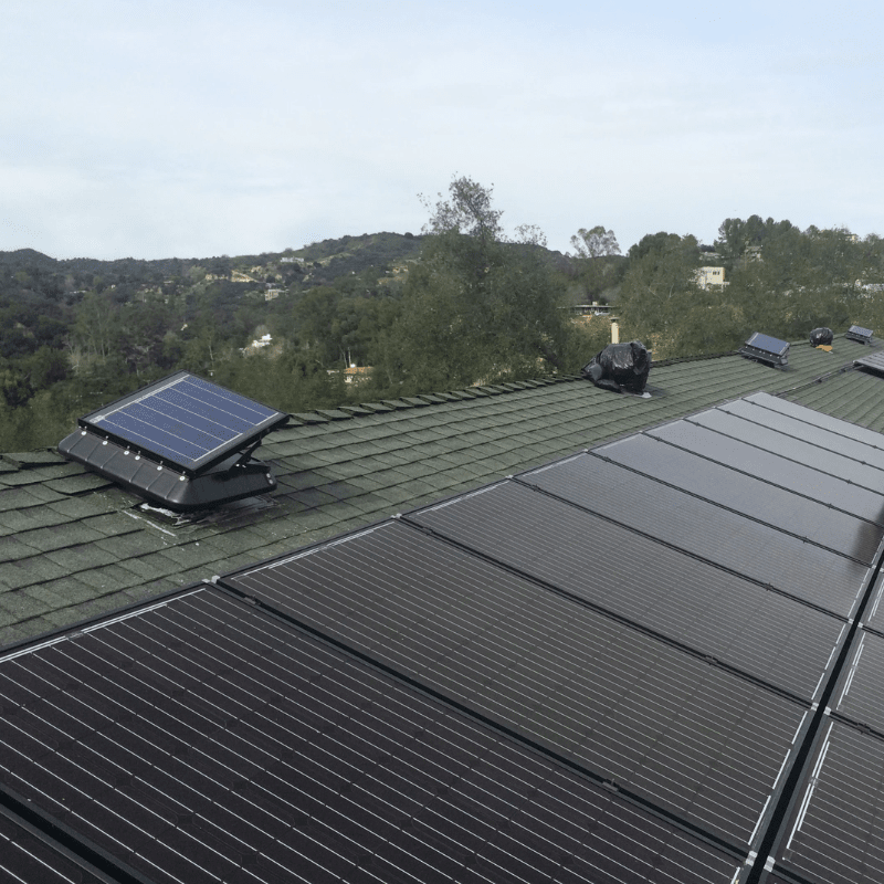 Sunrise Solar Attic Fan - Tilting Panel | 45W | Adjustable Solar Panel | Flat or Curb Base Options | 25-Year Warranty - ShopSolar: Complete Solar Kits + Lifetime Customer Support