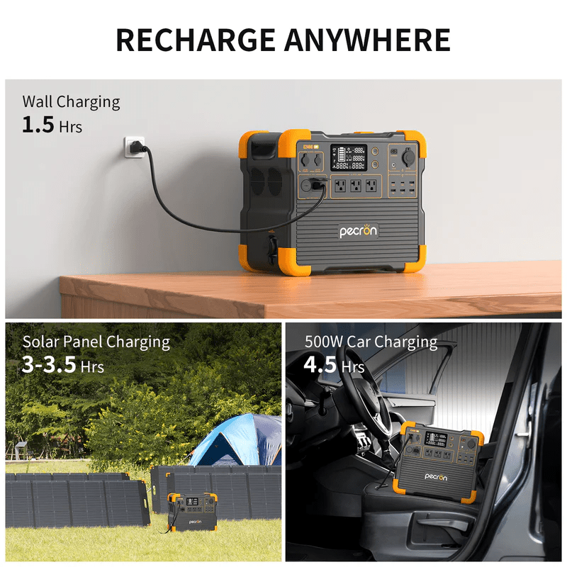 Pecron E2400LFP 2,400W / 2,048Wh Portable Power Station + Choose Your Custom Bundle | LiFePO4 Battery | Expandable Solar Kits | 4-Year Warranty - ShopSolar: Complete Solar Kits + Lifetime Customer Support