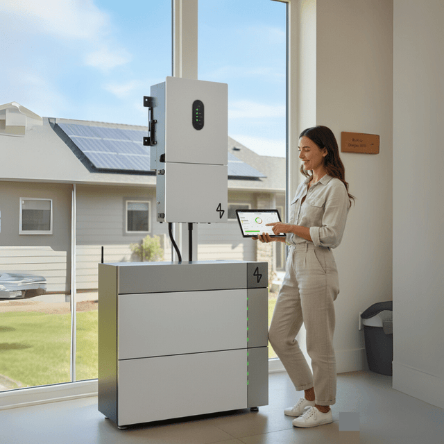 MeterHome 14.3kWh Stackable Home Battery Backup System | 10kW Output | Solar, Grid & Generator Compatible | LiFePO4 | 10-Year Warranty - ShopSolar.com