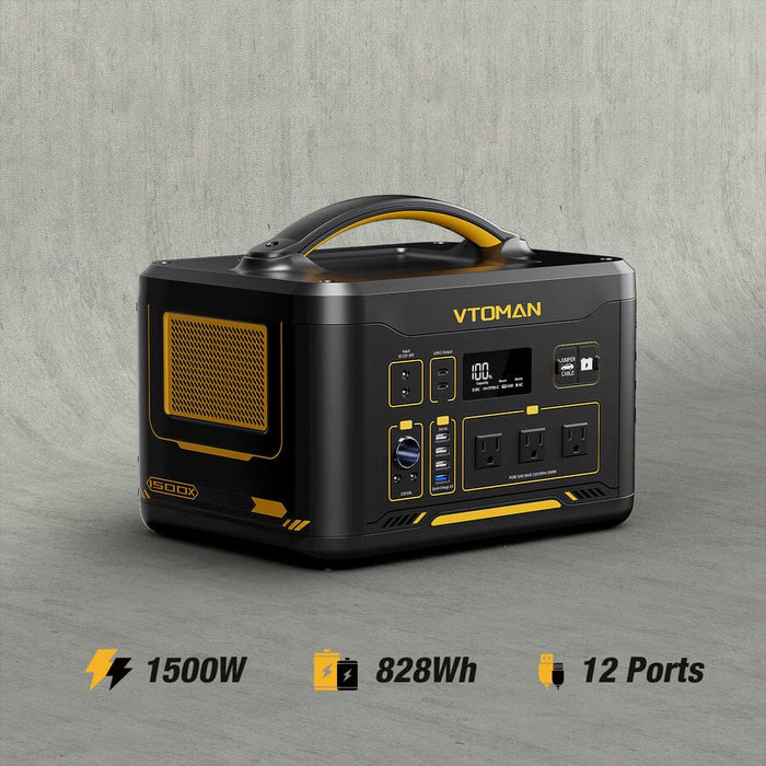 VTOMAN Jump 1500X Portable Power Station 828Wh / 1,500W Solar Generator - ShopSolar.com