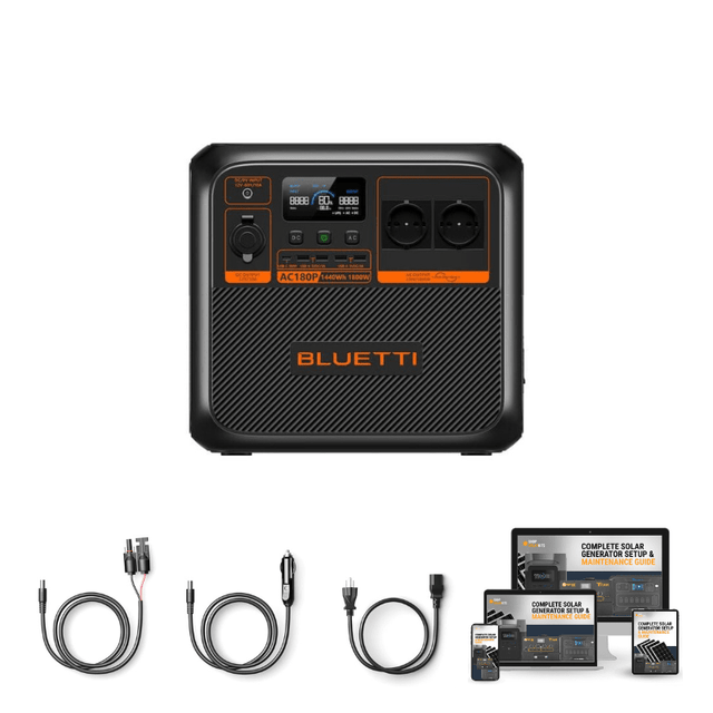 Bluetti AC180P 1800W / 1440Wh Portable Power Station + Choose Your Custom Your Custom Bundle | Complete Solar Generator Kit - ShopSolar.com