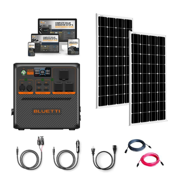 BLUETTI AC240P 2400W / 1536Wh Portable Power Station + Choose Your Custom Bundle Option | Complete Solar Generator Kit | 6-Year Warranty