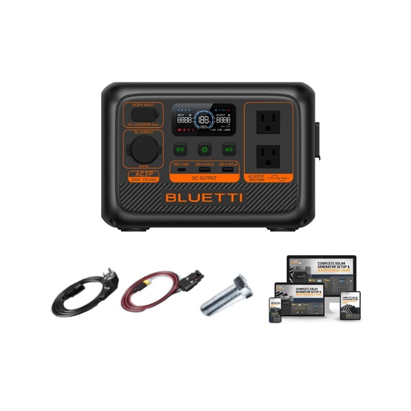 Bluetti AC2P 300W / 230.4Wh Portable Power Station + Choose Your Custo - ShopSolar: Complete Solar Kits + Lifetime Customer Support