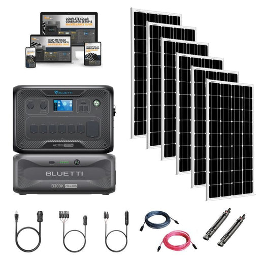 Bluetti AC300 3,072Wh/ 3,000W Solar Kits - Portable Power Station + Choose Your Custom Bundle | Complete Solar Generator Kit