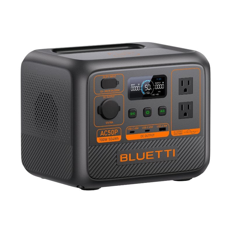 BLUETTI PREMIUM 50 [AC50P] Portable Power Station | 700W / 504Wh LiFePO4 | Turbo-Charge, UPS, App Control | 3,000 Cycles, 2-Year Warranty - ShopSolar: Complete Solar Kits + Lifetime Customer Support