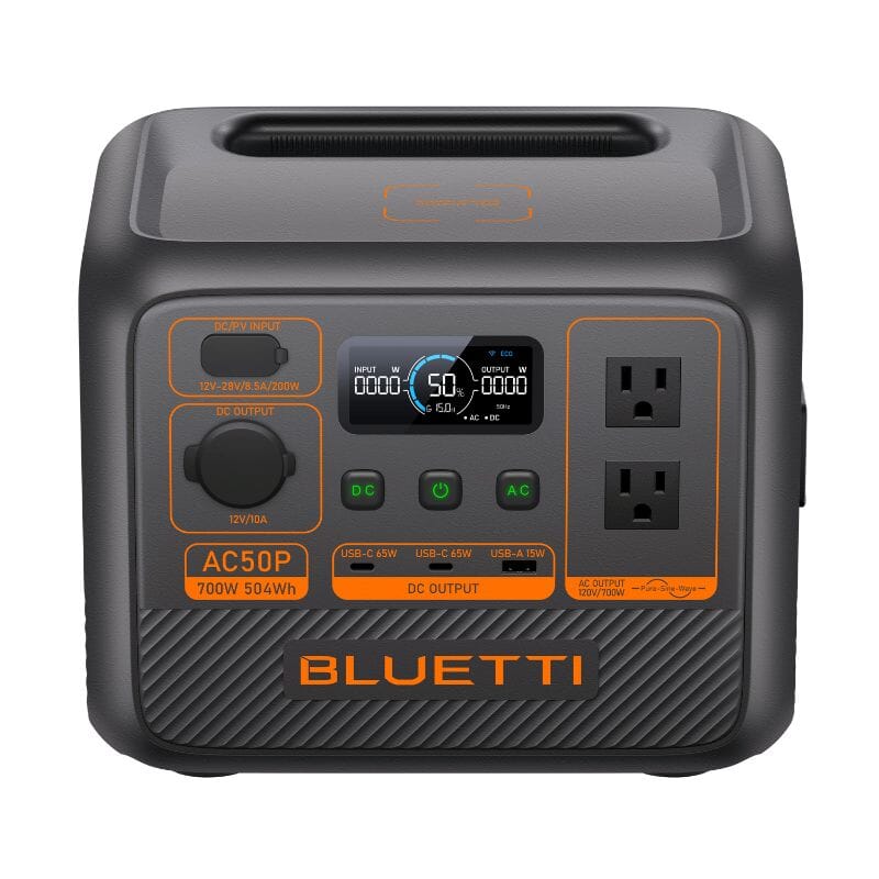 BLUETTI PREMIUM 50 [AC50P] Portable Power Station | 700W / 504Wh LiFePO4 | Turbo-Charge, UPS, App Control | 3,000 Cycles, 2-Year Warranty - ShopSolar: Complete Solar Kits + Lifetime Customer Support
