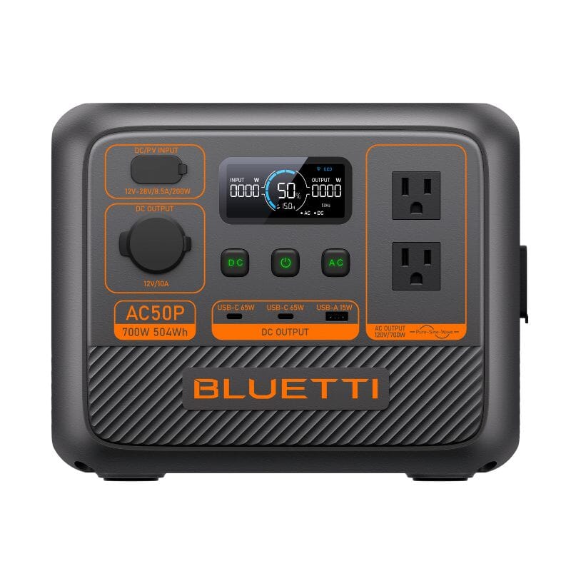 BLUETTI PREMIUM 50 [AC50P] Portable Power Station | 700W / 504Wh LiFePO4 | Turbo-Charge, UPS, App Control | 3,000 Cycles, 2-Year Warranty - ShopSolar: Complete Solar Kits + Lifetime Customer Support