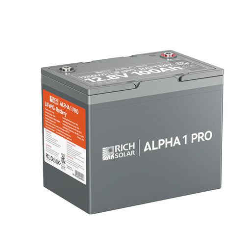 Rich Solar 12V 100Ah LiFePO4 Lithium Iron Phosphate Battery w/ Internal Heating and Bluetooth Function | ALPHA 1 | ALPHA 1 LITE | ALPHA 1 PRO - ShopSolar.com