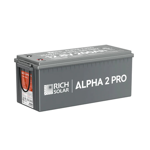 Rich Solar 12V 200Ah LiFePO4 Lithium Iron Phosphate Battery w/ Internal Heating and Bluetooth Function | ALPHA 2 | ALPHA 2 LITE | ALPHA 2 PRO - ShopSolar.com