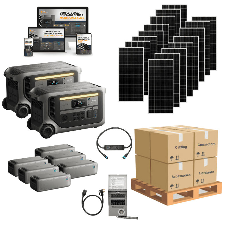 Dual F3000 Backup PRO Kit [16 x 200W Solar Panels | 6 x Expansion Batteries]