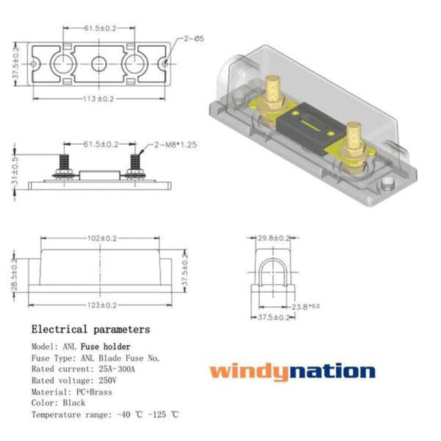 30 AMP ANL Fuse Holder with ANL Fuse - ShopSolar.com