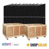 Adani Solar 530w Half-Cut Mono-Crystalline Bifacial (Silver) | ASB-M10-144-530 | Up to 645W with Bifacial Gain | Full Pallet (31 pcs) - 16.43kW Total - ShopSolar.com