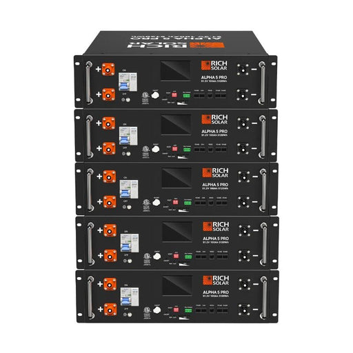 Rich Solar Server Rack Battery [Alpha 5] | Lithium Iron Phosphate Battery | 5,000Watt-hours | 10-Year Warranty - ShopSolar.com