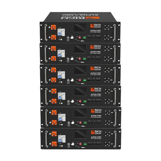 Rich Solar Server Rack Battery [Alpha 5] | Lithium Iron Phosphate Battery | 5,000Watt-hours | 10-Year Warranty - ShopSolar.com