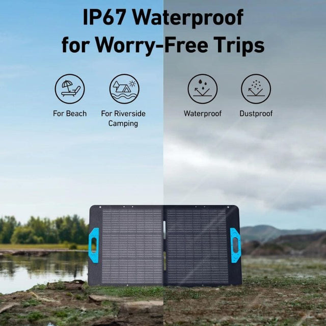 Anker SOLIX PS100 Portable Solar Panel (100W) | Compatible with PowerHouse 521, 535, and 757 - ShopSolar.com