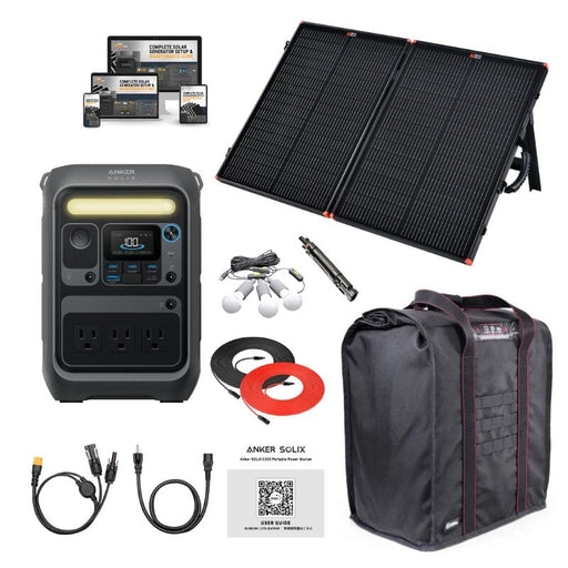 Anker SOLIX C300X 288Wh / 300W Portable Power Station + Choose Custom Solar Panel Bundle Option | 3-Year Warranty | Complete Solar Kit